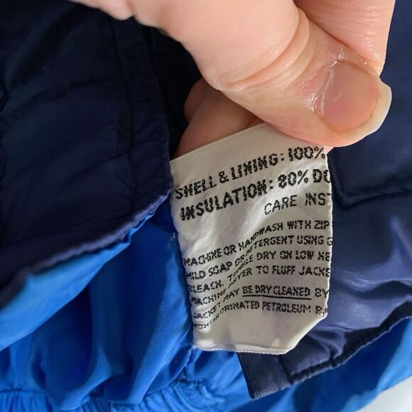 Oshman's Down Vest Men's Medium Blue Full Zip Down Feathers Fill Pockets - Picture 6 of 11